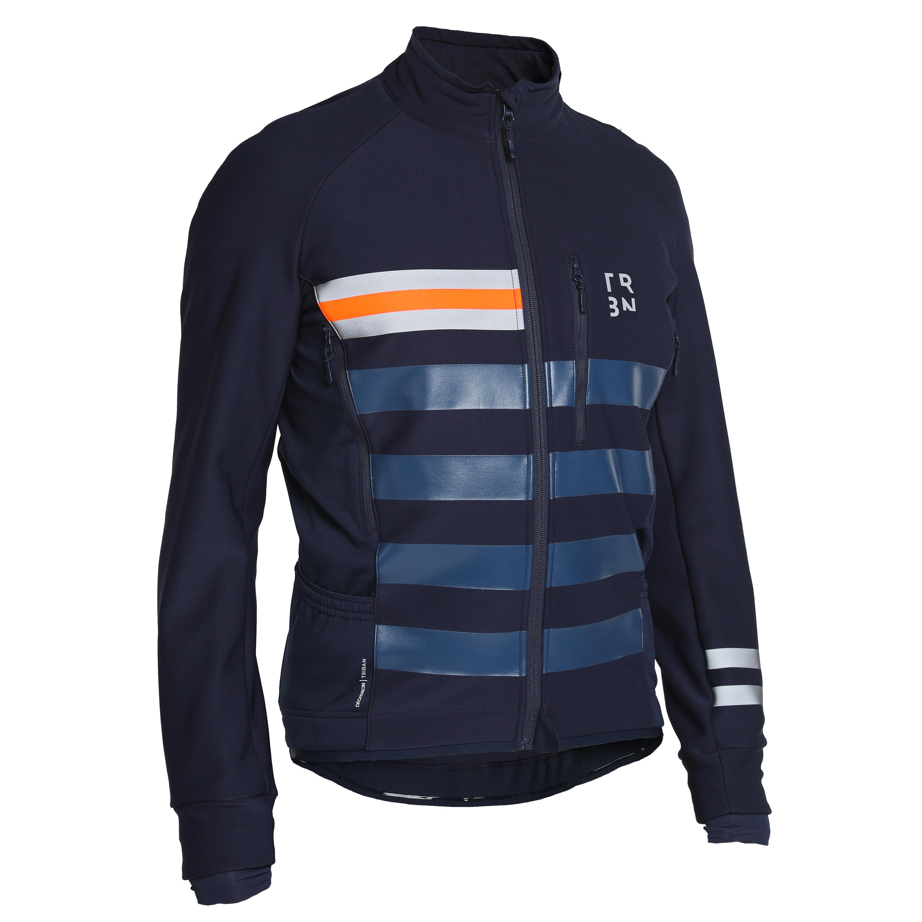 VAN RYSEL Men's Cycling Winter Jacket RC500 - Navy Blue