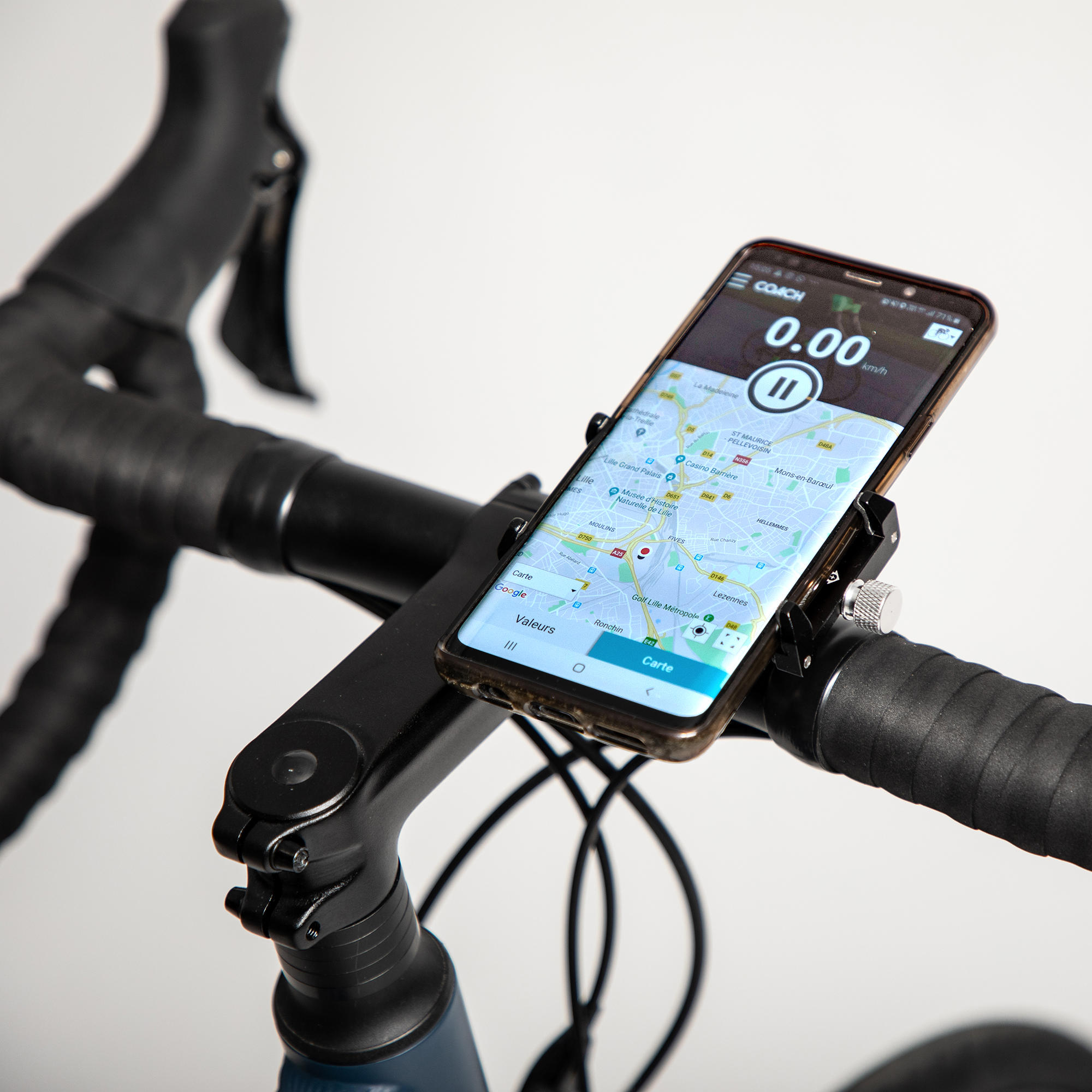 Metal bicycle smartphone holder