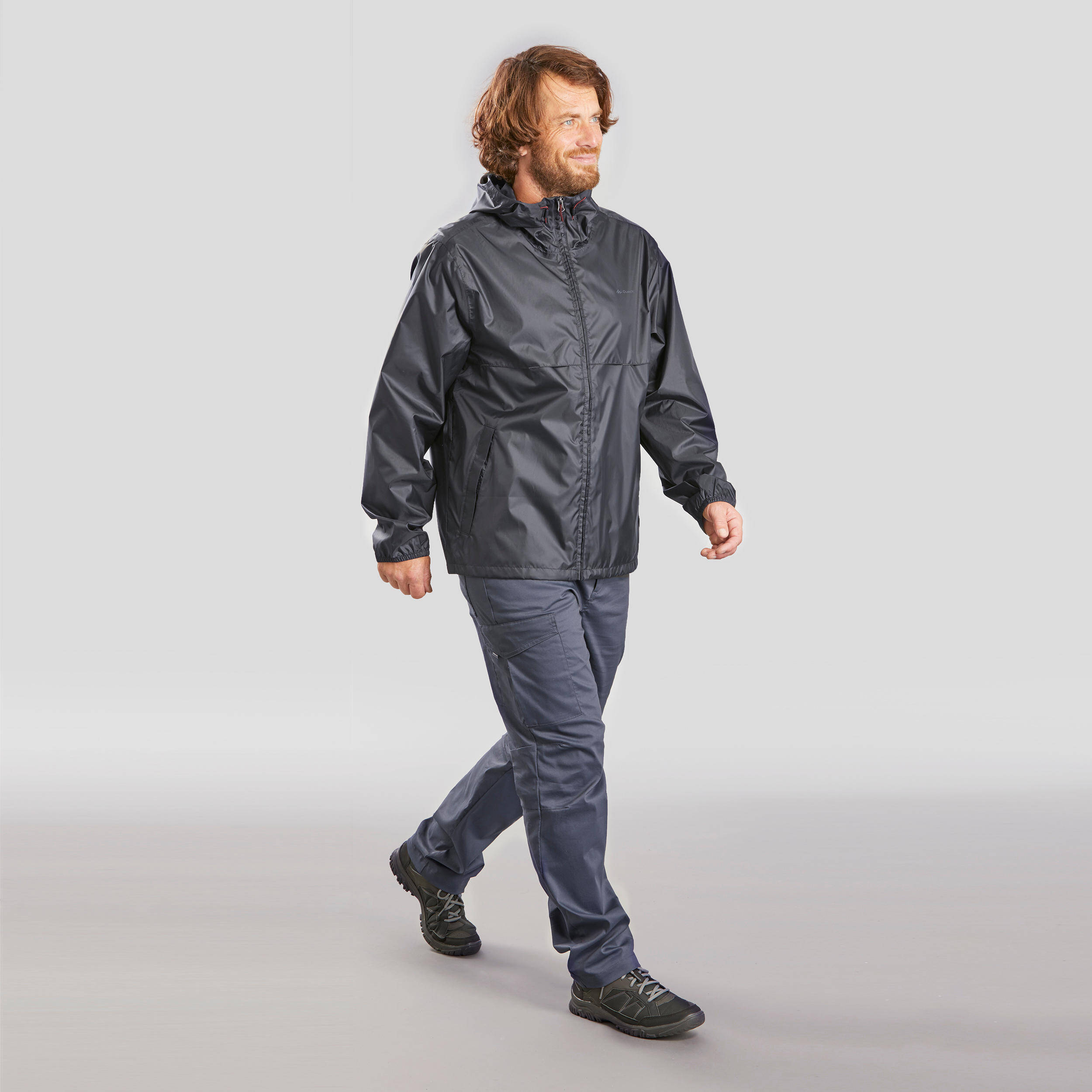 Men's Windproof and Water-repellent Hiking Jacket - Raincut Full Zip -  3