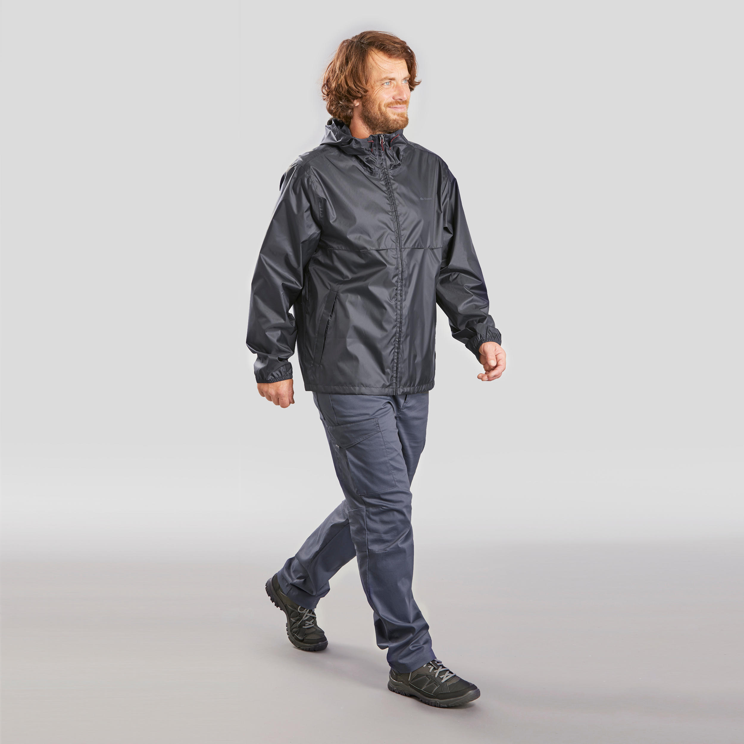 Veste Imitation Mouton Gris Pierre À Zip & Capuche | FR