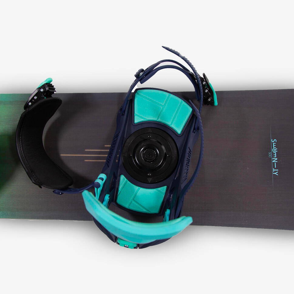 Fixations de snowboard de location, femme, Serenity 500 Rental bleues 1/2