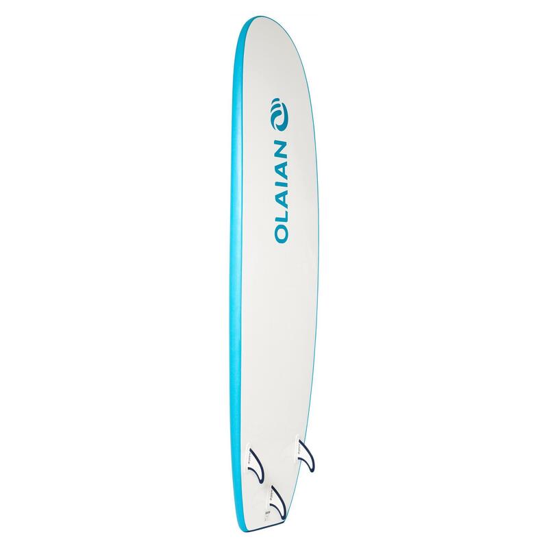 SURF MOUSSE 100 8'2" Livrée avec un leash et 3 ailerons.