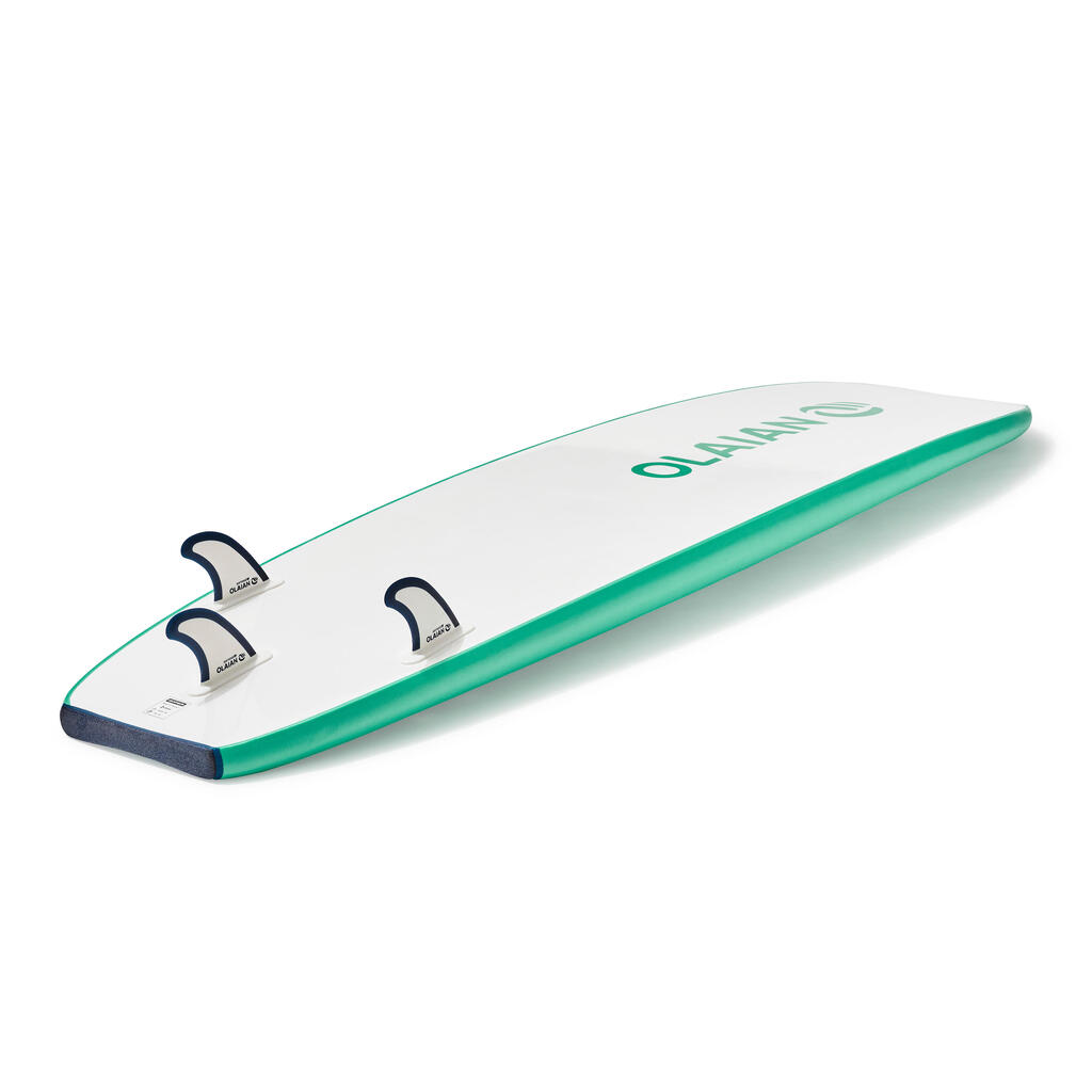 Tabla de surf en espuma de 2,26 m para Adultos (-65 kg) Olaian turquesa