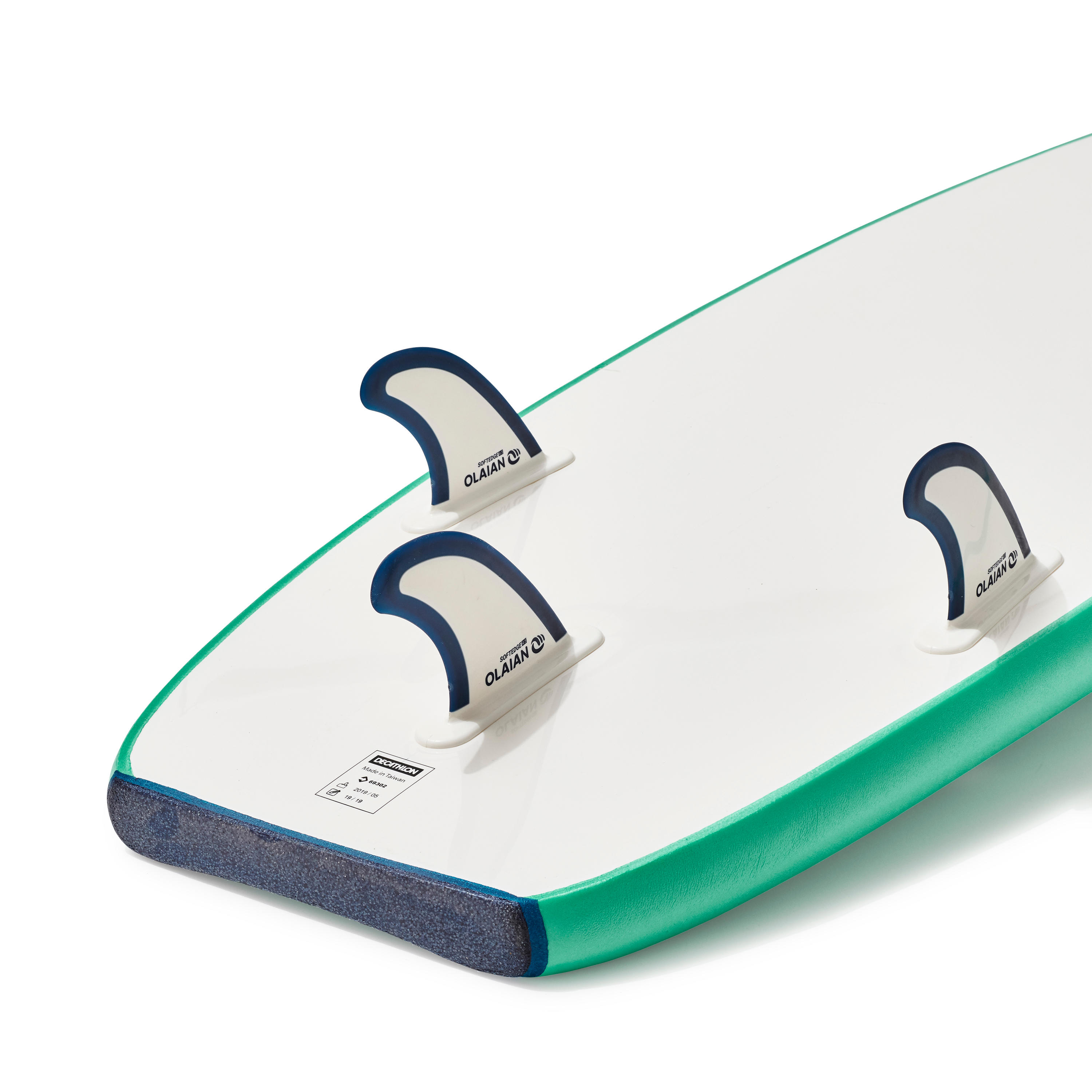 Surfboard with leash and 3 fins - 7'5 100 - OLAIAN