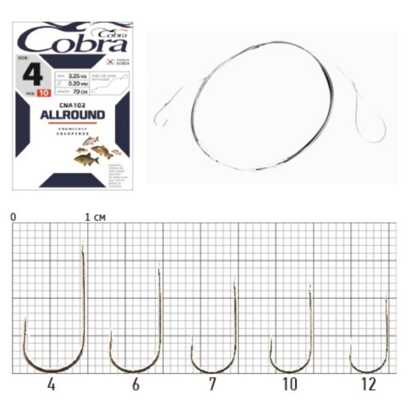 

Крючки с поводком Cobra ALLROUND, X8581756