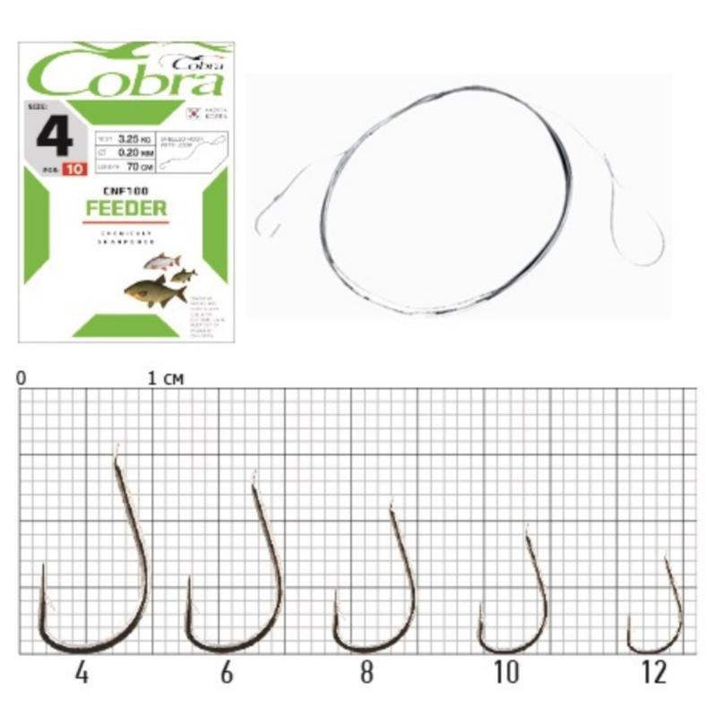 

Крючки с поводком Cobra FEEDER, X8581787