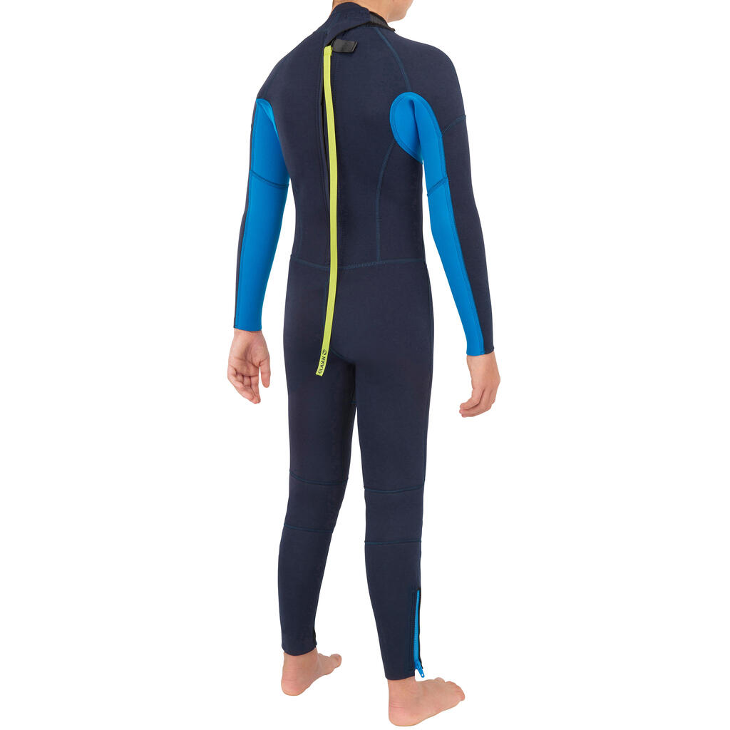 Kids' full wetsuit 100 2/2 - Navy