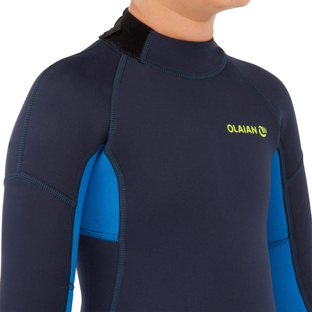 Traje Integral Surf 100 2/2 Niños Azul Marino