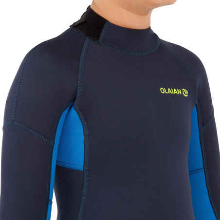 Kids' full wetsuit 100 2/2 - Navy