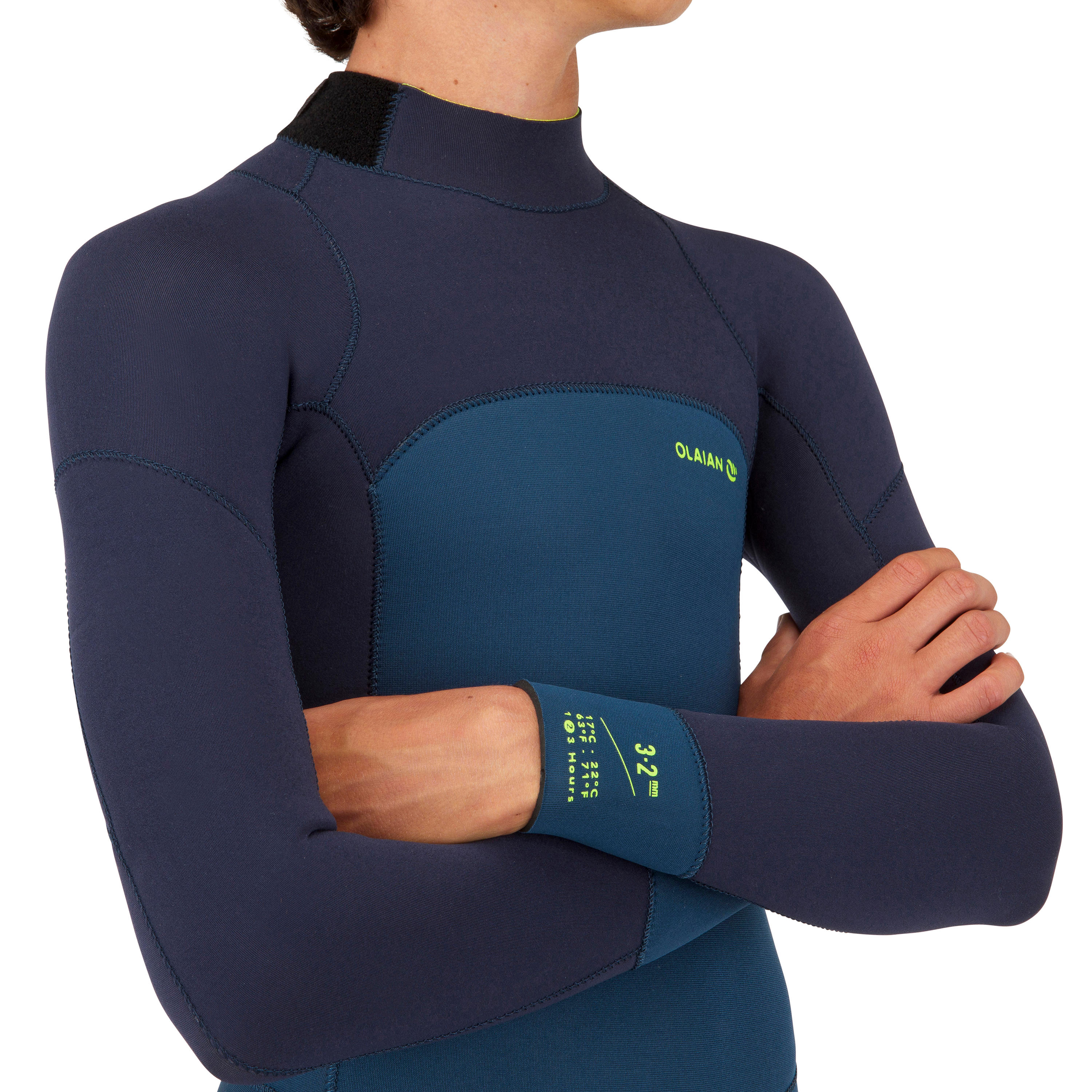 Kids' Full Wetsuit 3/2 - Blue/Black 7/11