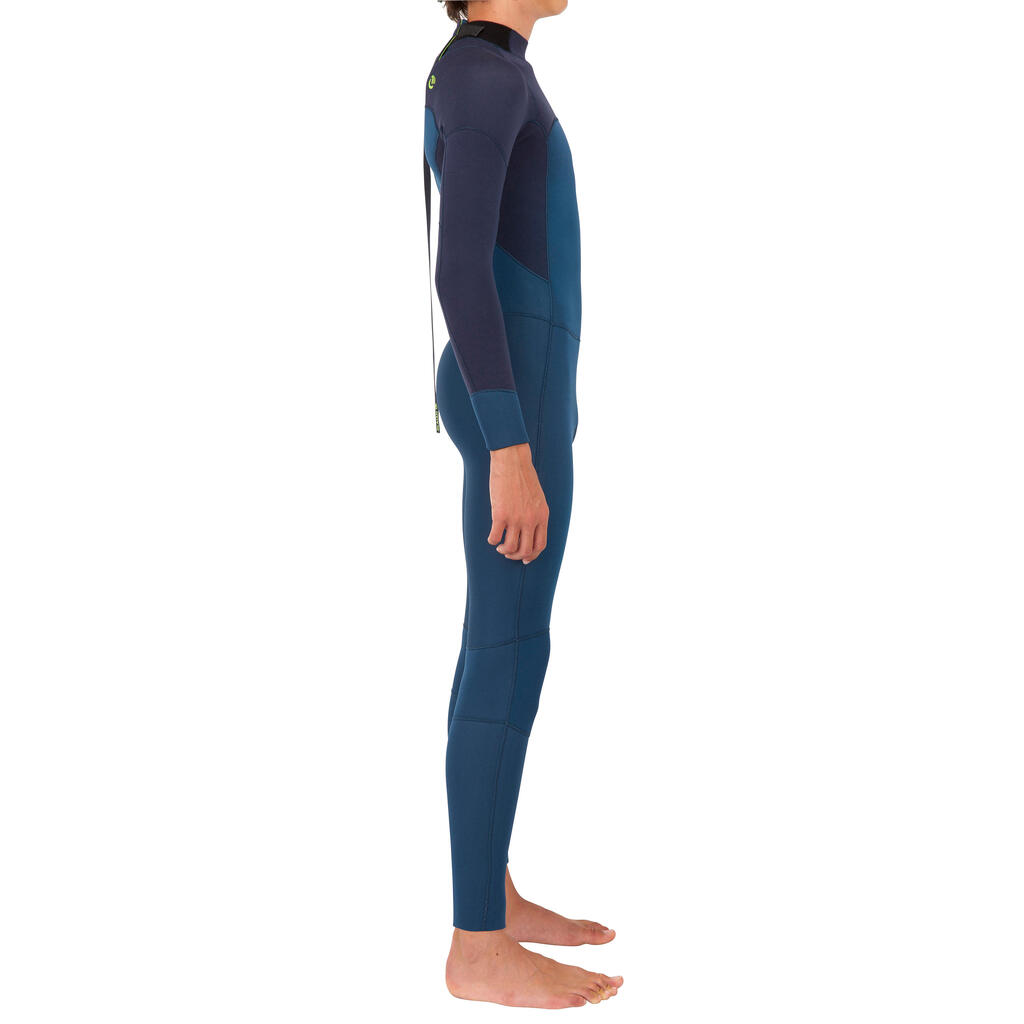 Kids' Full Wetsuit 3/2 - Blue/Black