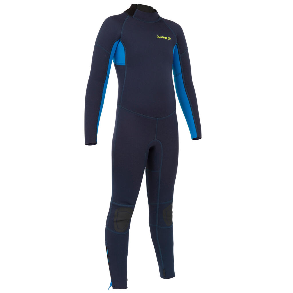 TRAJE DE SURF NIÑOS NEOPRENO STEAMER100 2/2 AZUL MARINO