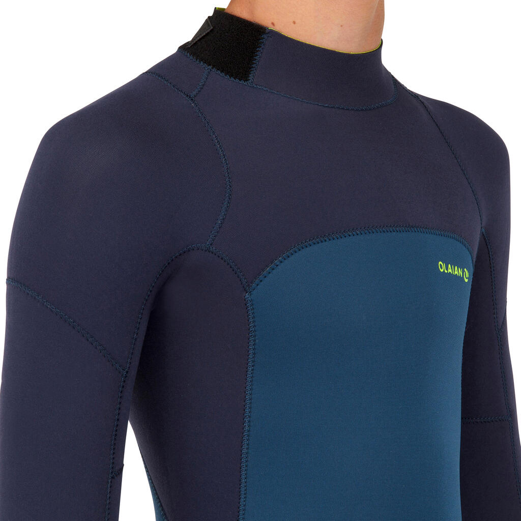 Kids' Full Wetsuit 3/2 - Blue/Black