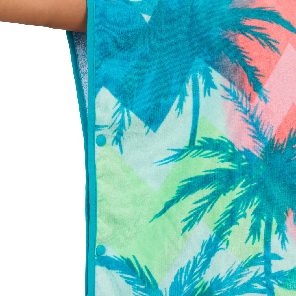 Poncho de surf azul para niños de 110 a 135 cm 500 Vanlife