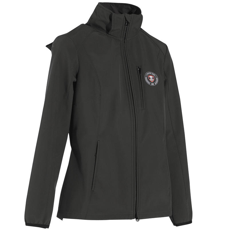 500 Softshell Women's Horse Riding Hooded Jacket - Dark Grey
