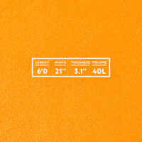 FOAM SURFBOARD 500 6'. Supplied with 1 leash and 3 fins.