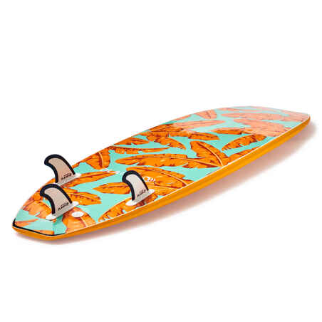 FOAM SURFBOARD 500 6'. Supplied with 1 leash and 3 fins.