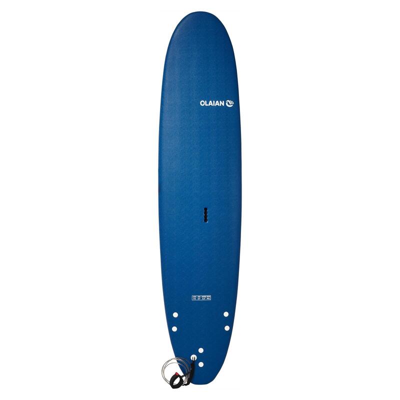 SURF MOUSSE 500 8'6". Livrée avec 1 leash et 3 ailerons.