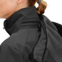 Moteriška jodinėjimo striukė su gobtuvu „500 Softshell“ ‒ tamsiai pilka