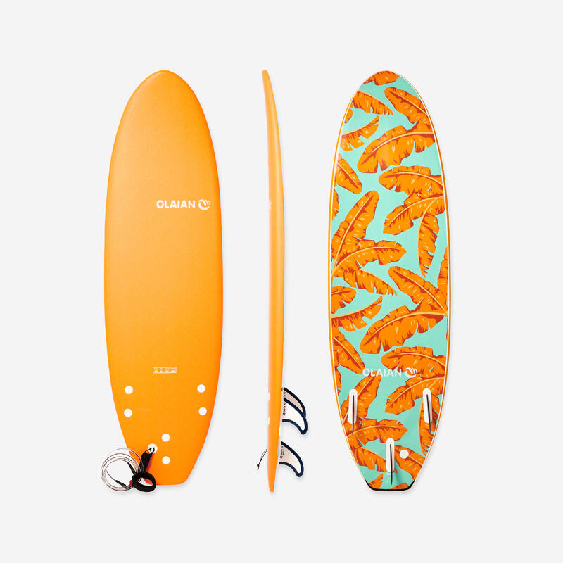 Placă Spumă Surf 500 6 Leash și 3 Inotătoare Olaian Decathlon Placă Spumă Surf 500 6 Leash și 3 Inotătoare Olaian Decathlon