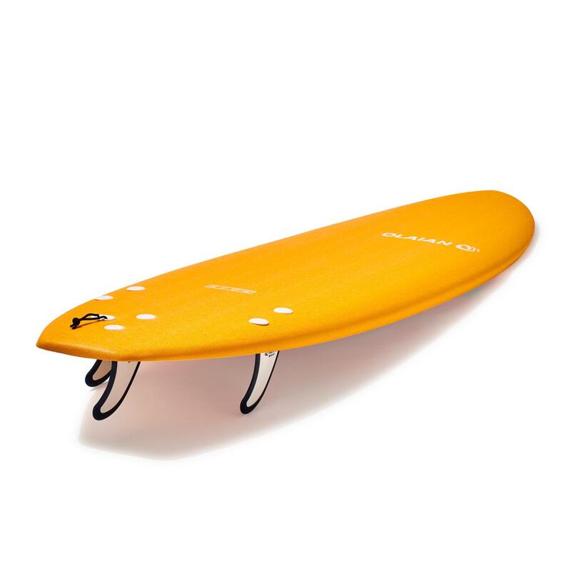 Placă spumă surf 500 6'. 1 leash şi 3 înotătoare 