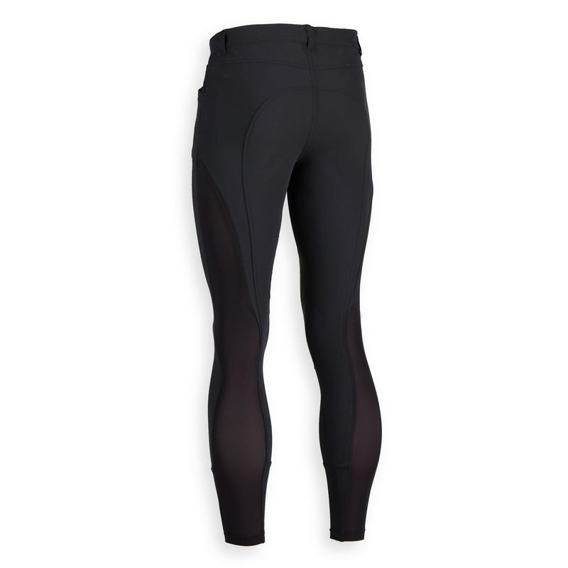 Horse Riding Light Jodhpurs 500 Grey Mesh Decathlon