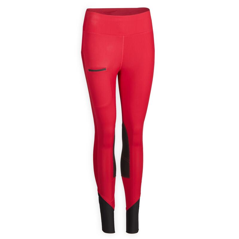 Legging équitation femme framboise 100 LIGHT