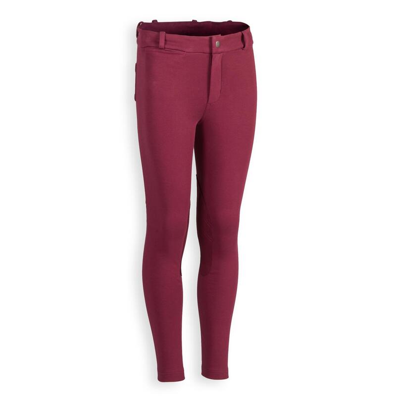 Pantalón Equitación fouganza 140 Niños Ciruela