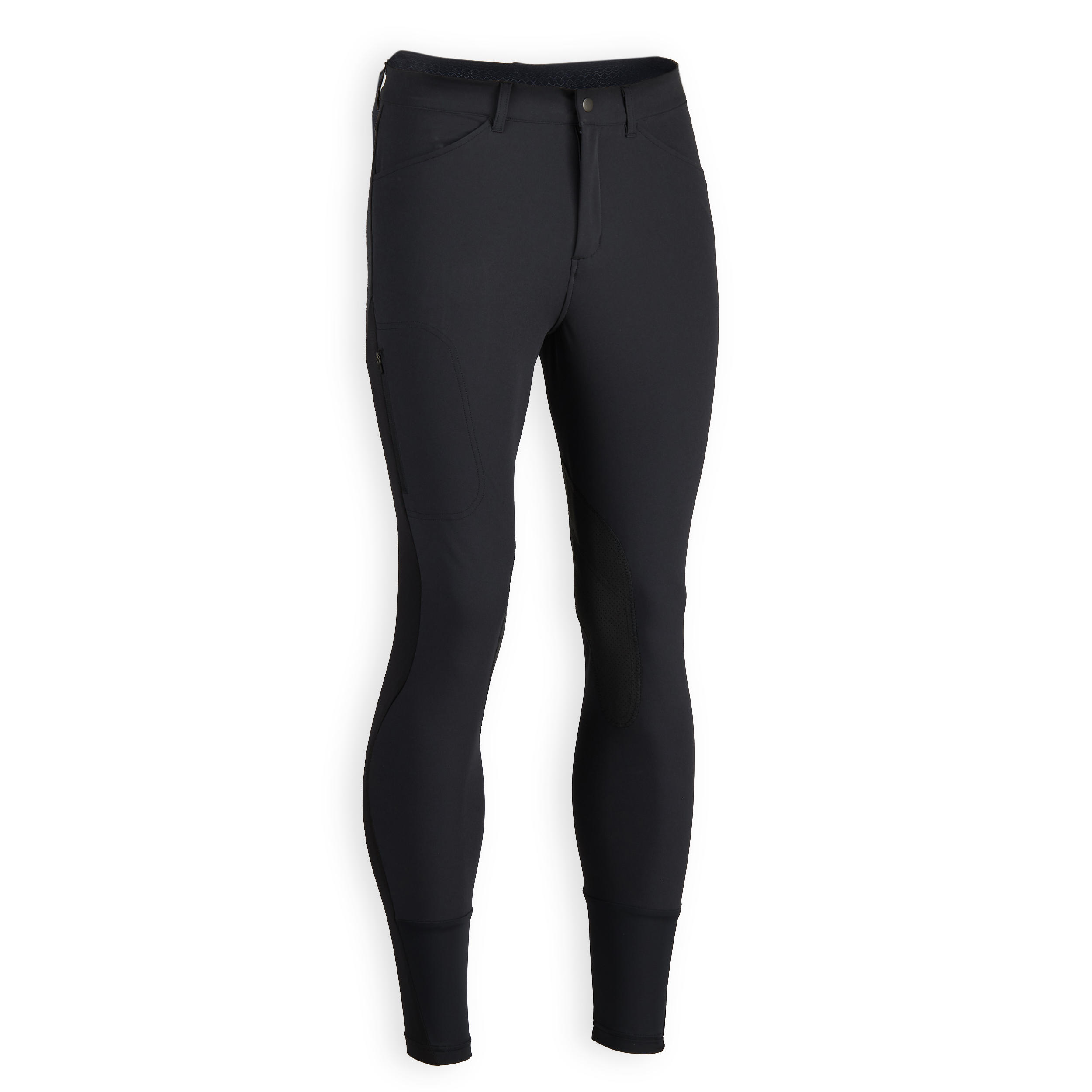 Horse Riding Light Jodhpurs 500 - Grey Mesh 7/8