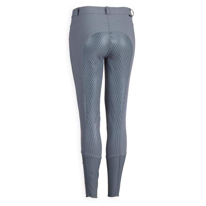 Pantalon équitation léger fullgrip Femme - 580 gris