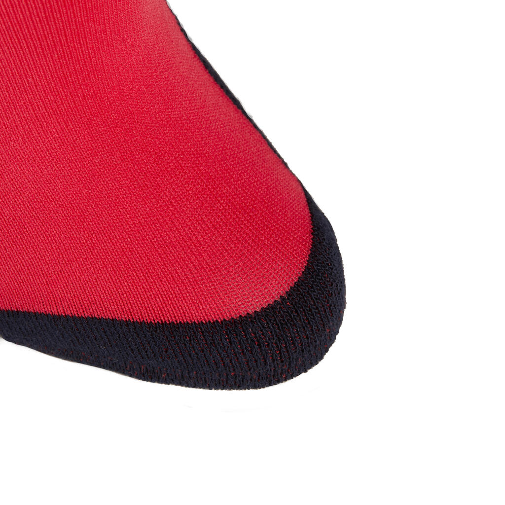 Chaussettes équitation enfant SKS100 marine et bleu nuit/rayures blanches.