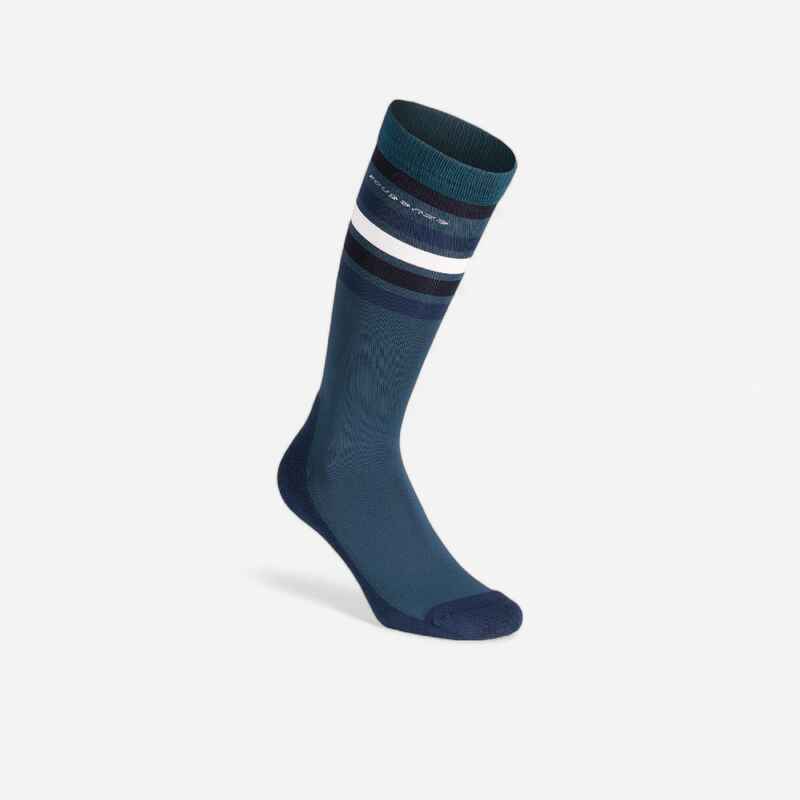 Reitsocken 100 Erwachsene petrol/marineblau/weiss gestreift Reitsocken 100 Erwachsene petrol/marineblau/weiss gestreift