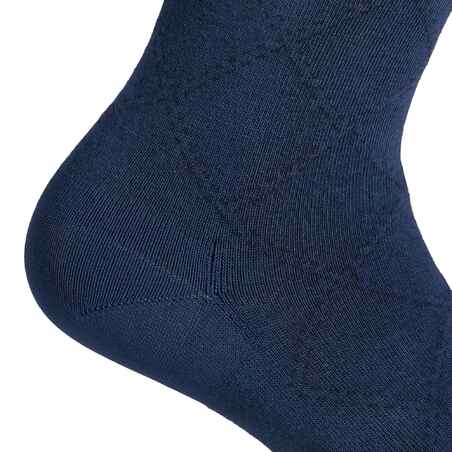 Women's Horse Riding Socks 500 Light - Dark Blue/Raspberry