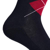 Adult Horse Riding Socks Lozenges - Navy Blue/Pink and Petrol Blue