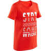 100 Boys' Short-Sleeved Gym T-Shirt - Red Print