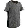 Boys' Breathable Cotton Short-Sleeved Gym T-Shirt 500 - Dark Grey