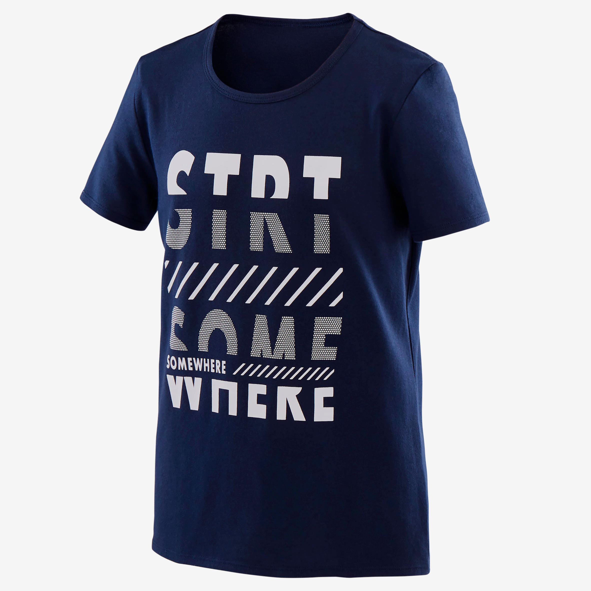 Boys' Short-Sleeved Gym T-Shirt 100 - Navy Blue Print 2/5