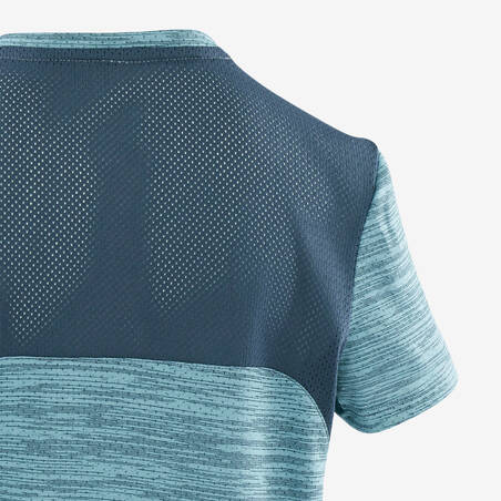 Boys' Breathable Synthetic Short-Sleeved Gym T-Shirt S500 - Light Blue