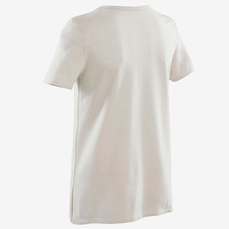 T-shirt manches courtes 100 garçon GYM ENFANT beige imprimé