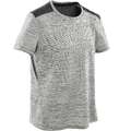 Tricou sintetic respirant 500 educație fizică și sport gri imprimeu băieți