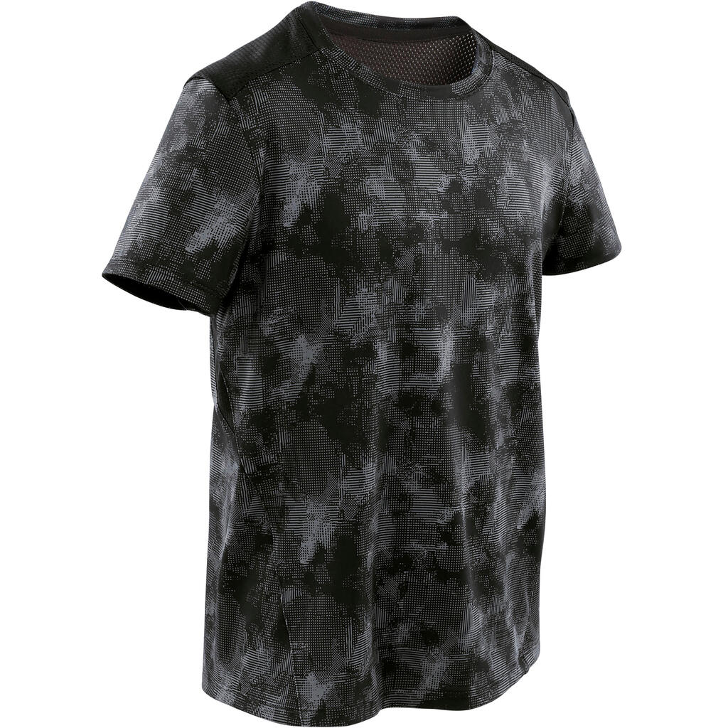 Kids' Breathable T-Shirt - Black/Grey Print