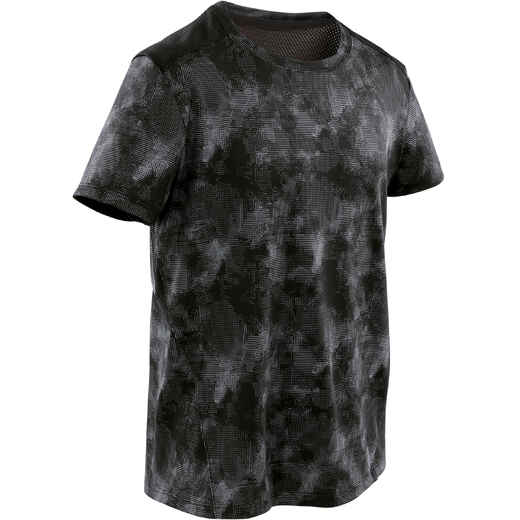 
      Kids' Breathable T-Shirt - Black/Grey Print
  