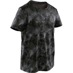 T-shirt respirant noir et gris imprimé ENFANT