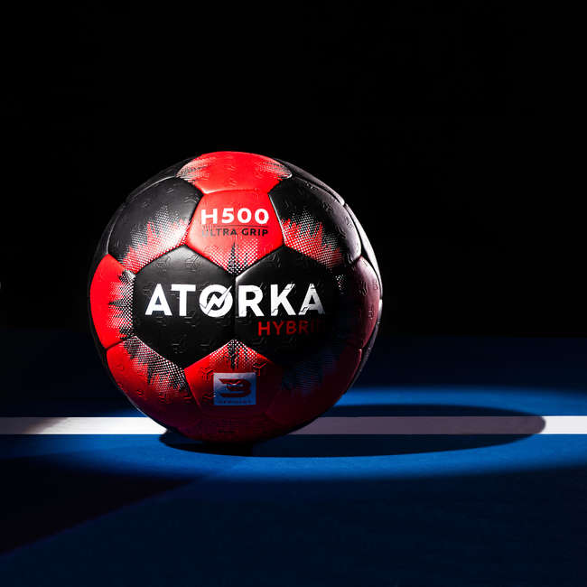 Bola de Andebol H500 T3 Preto/Vermelho ATORKA - À venda na ...