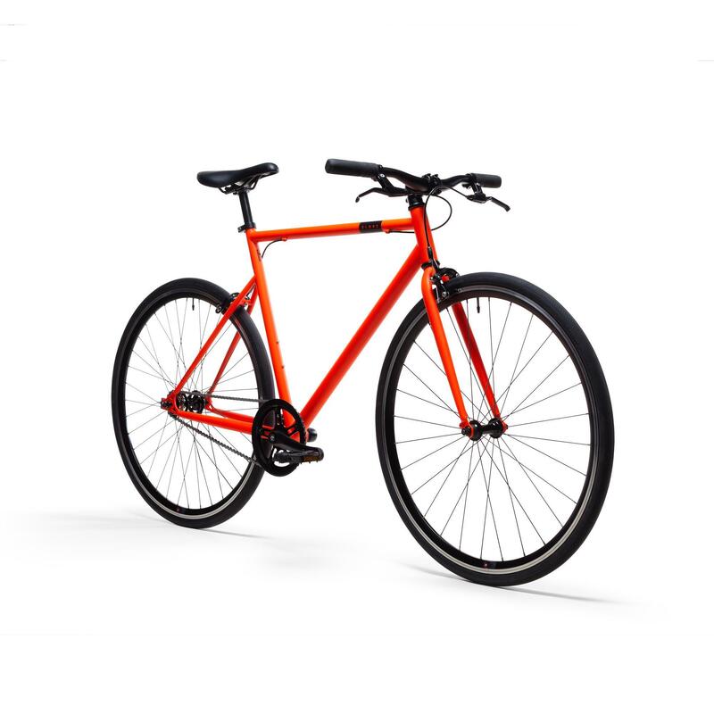 Bicicleta Fixie Single Speed Elops 500 naranja