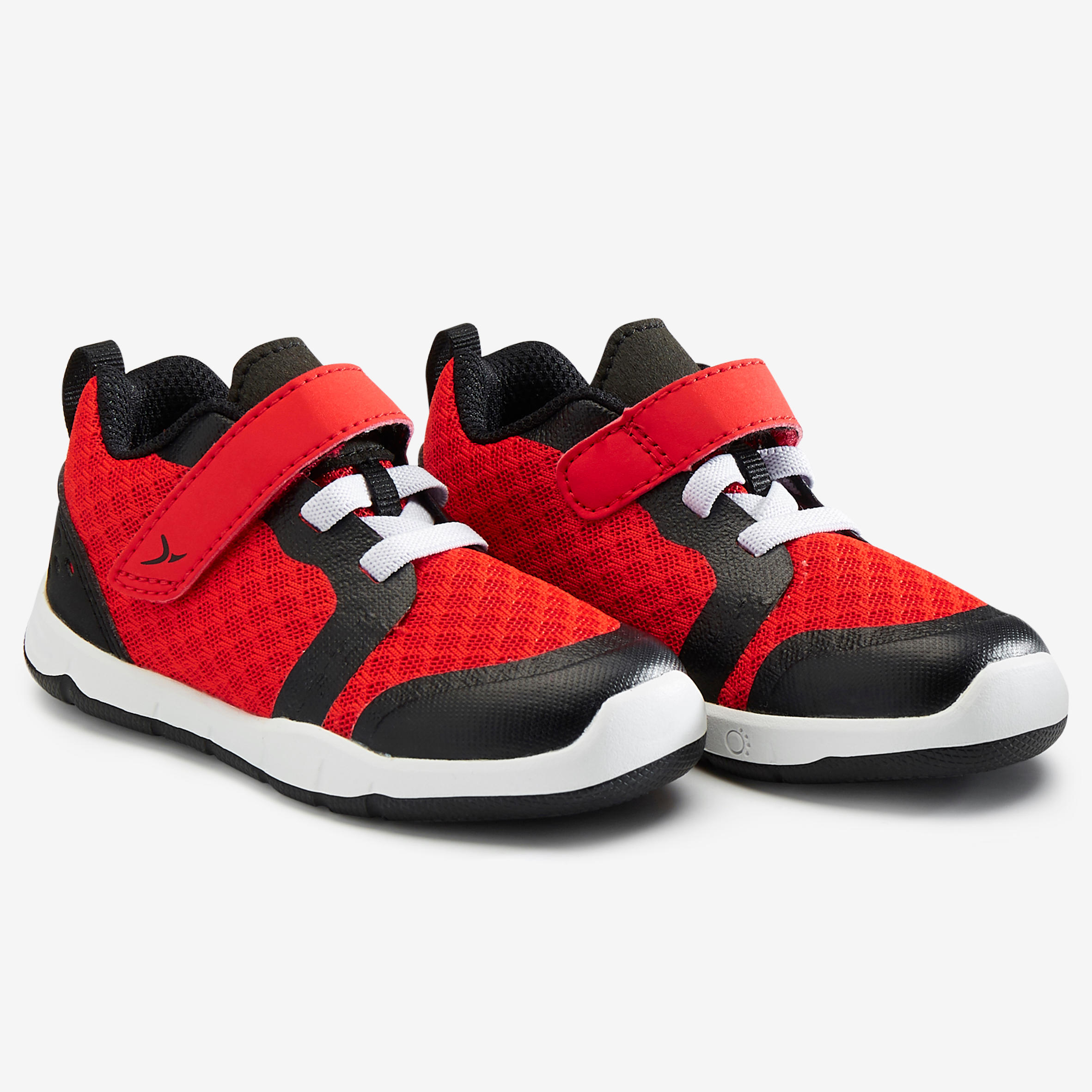 Chaussures de sport à scratch respirantes et confortables bébé,  rouge et noir 5/7