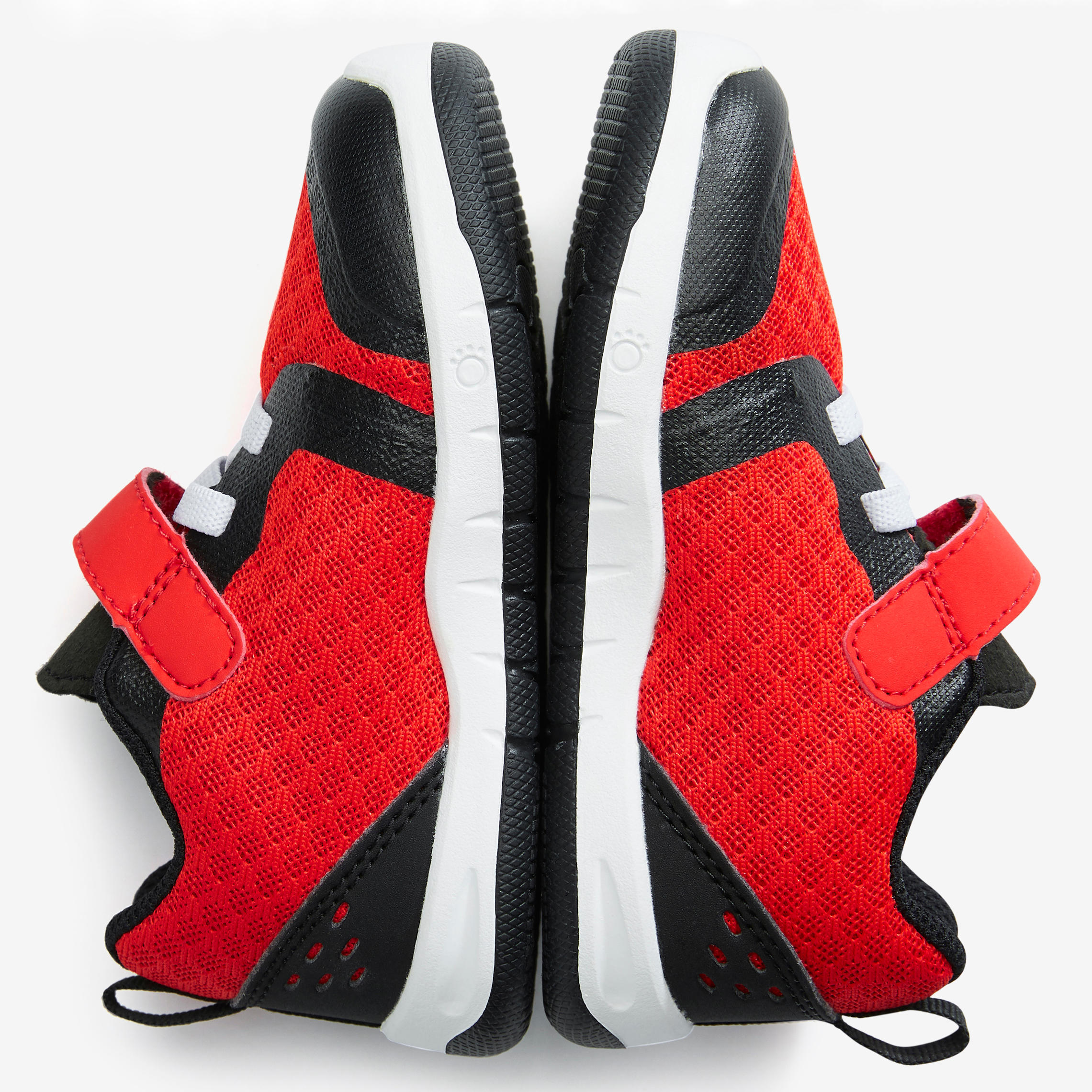 Chaussures de sport à scratch respirantes et confortables bébé,  rouge et noir 6/7