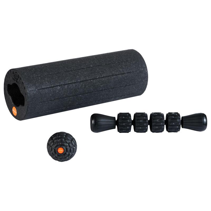 Kit de massage 3 en 1 DISCOVERY 100: balle, bâton et rouleau de massage