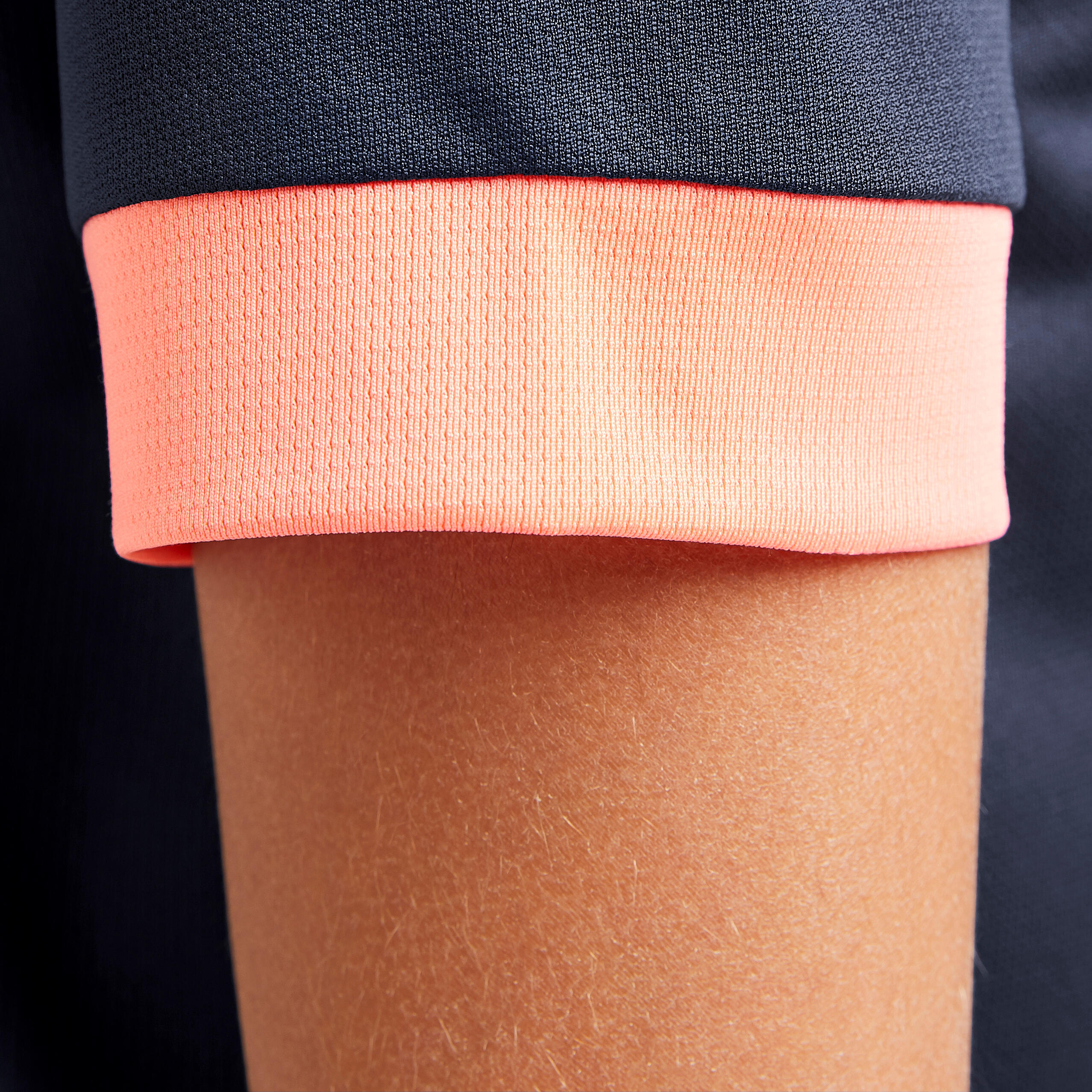 F500 Girls' Football Shirt - Navy Blue/Coral 8/9