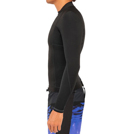 Crna muška neoprenska majica za surfovanje 900